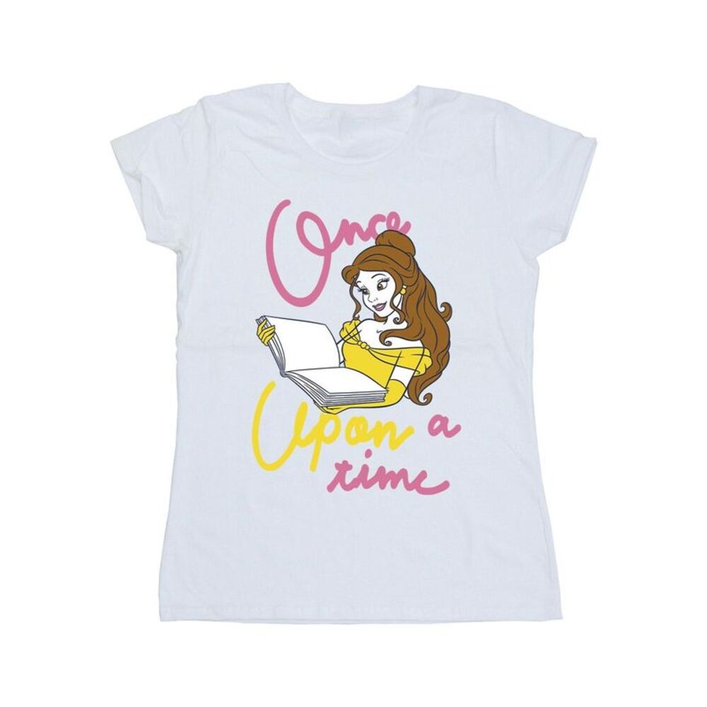 Beauty And The Beast Womens/Ladies Once Upon A Time Belle Cotton T-Shirt / White